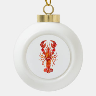 Boule En Céramique Homard polygonal rouge