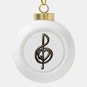 Boule En Céramique I clef triple de musique de coeur