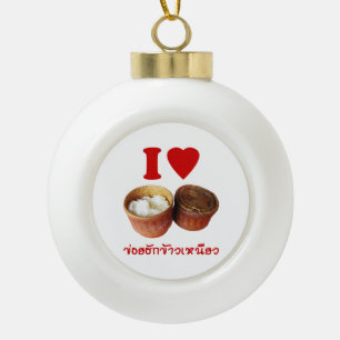 Boule En Céramique I Heart [Love] Riz Sticky [Khao Niao] - Thai Isan