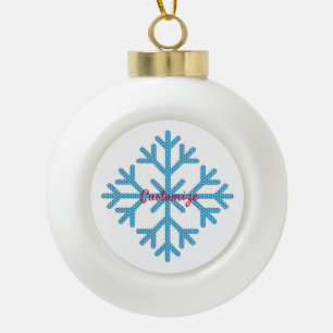 Boule En Céramique Icy Blue Snowflake Thunder_Cove