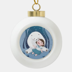 Boule En Céramique Illustration de l'ours polaire et de l'enfant