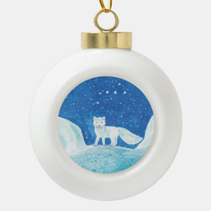 Boule En Céramique Illustration du Petit Renard arctique (Vulpes lago