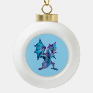 Boule En Céramique Imaginaire Aqua Dragon Noël