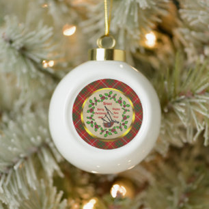 Boule En Céramique Insigne Bruce Clan Noël