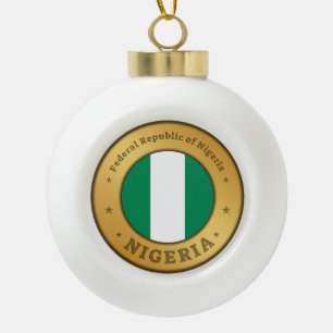 Boule En Céramique Insigne du drapeau du Nigeria