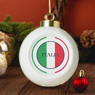 Boule En Céramique Italie Drapeau italien Rouge Blanc Vert Italia