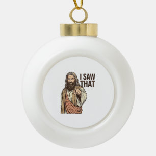 Boule En Céramique J'ai vu ce pointage religieux vintage gravure Sh