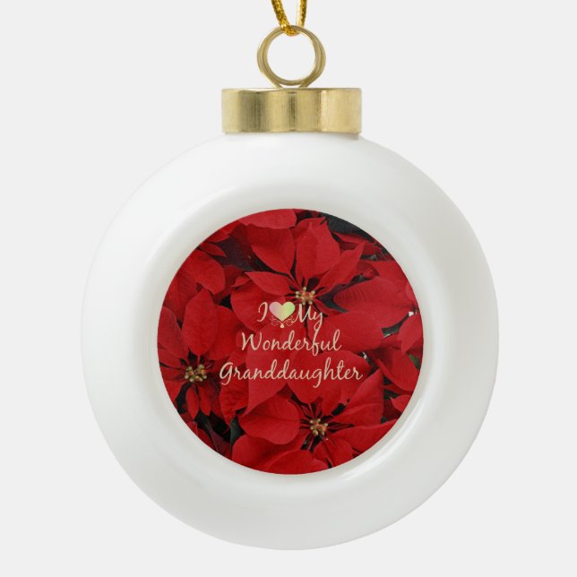Boule En Céramique J'aime ma merveilleuse petite-fille, Noël (Devant)