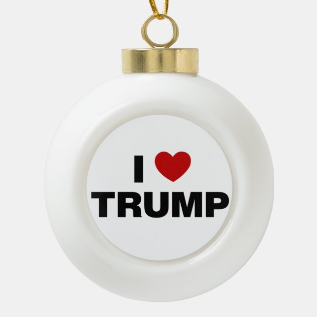 Boule En Céramique J'aime Trump (Devant)