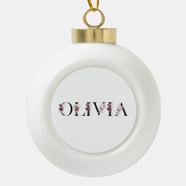 Boule En Céramique Je m'appelle Olivia. Je m'appelle Olivia. (Devant)