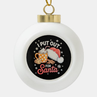 Boule En Céramique Je sors pour le Père Noël des biscuits et du choco