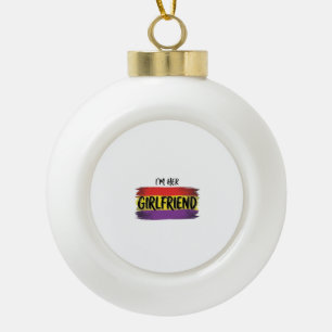 Boule En Céramique Je suis son petit ami Arc-en-ciel Fierté Vecteur T
