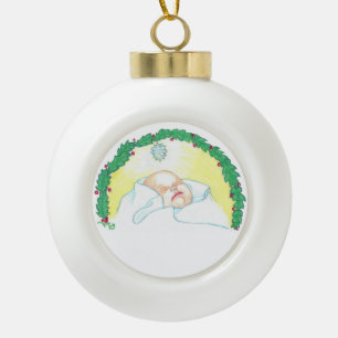 Boule En Céramique Jésus bébé couronné