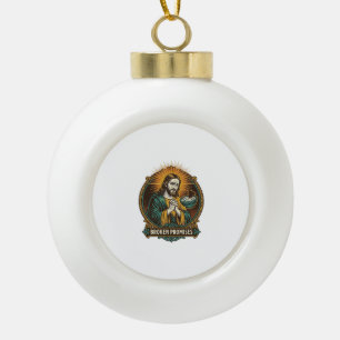 Boule En Céramique Jésus Puce Cassée Coincée Dans Le Bol À Trempette