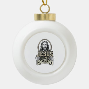 Boule En Céramique Jésus vintage est mon design vectoriel gravé ami
