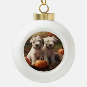 Boule En Céramique Jeune Terrier Wheaten Délice d'Automne Citrouille