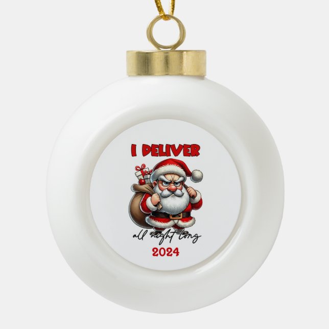 Boule En Céramique J'Offre Toute La Nuit De Père Noël (Devant)