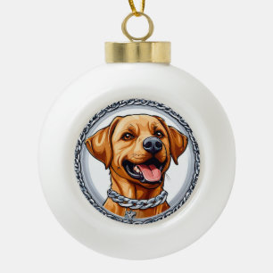 Boule En Céramique Joli chien labrador jaune