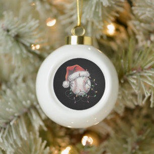 Boule En Céramique Joueur de baseball de Noël de père Noël Sports