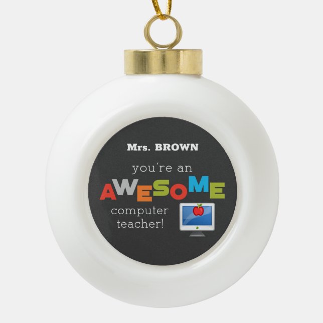 Boule En Céramique Jour d'appréciation de l'enseignant informatique,  (Devant)