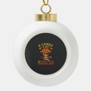 Boule En Céramique Jour de bonbons Halloween Pirate Crâne Canne