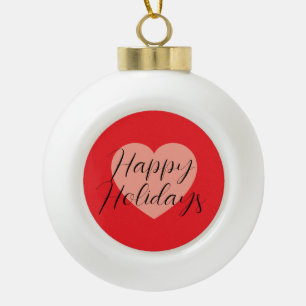 Boule En Céramique Joyeuses Fêtes Joyeux Noël Période des Fêtes Cœur