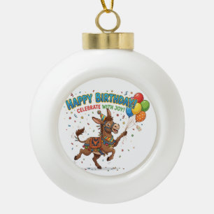 Boule En Céramique Joyeux Anniversaire Fête de l'Âne