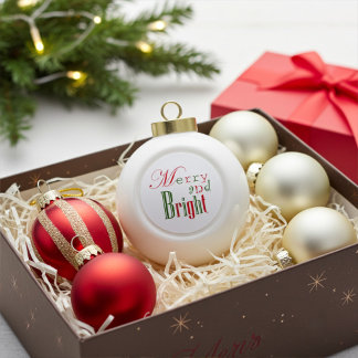 Boule En Céramique Joyeux et lumineux, rouge 'n vert