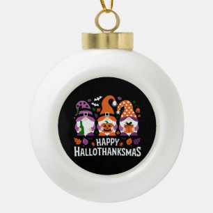 Boule En Céramique Joyeux Hallothanksmas Amoureux des Gnomes Joyeux N