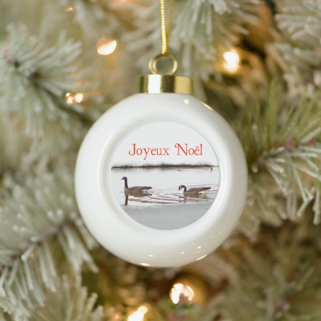 Boule En Céramique Joyeux Noё l - Honkers - Oies du Canada (Arbre)