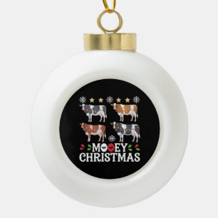 Boule En Céramique Joyeux Noël Amoureux des Vaches Vacances Ferme Agr