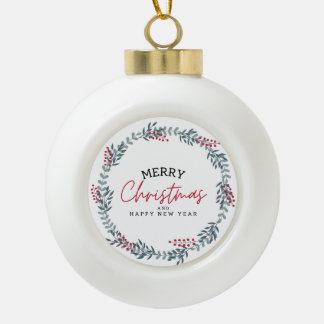 Boule En Céramique Joyeux Noël et Bonne Année