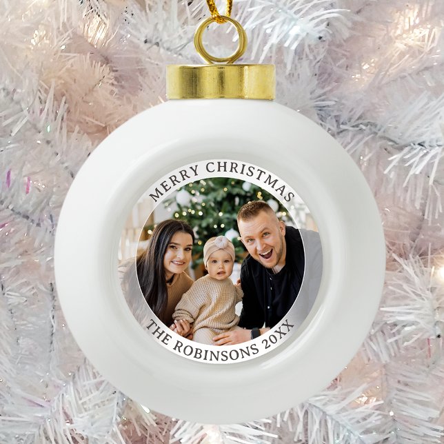Boule En Céramique Joyeux Noël frais style moderne Photo de famille (Créateur téléchargé)