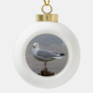 Boule En Céramique Joyeux Noël "Gully" Goéland dans la Neige