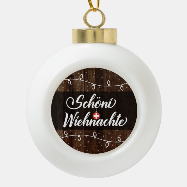Boule En Céramique Joyeux Noël suisse, Schöni Wiehnachte (Devant)