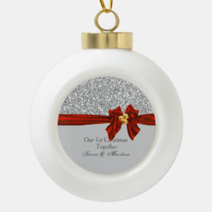 Boule En Céramique Joyeux Premier Noël Ensemble Bling Ornament