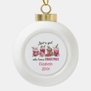 Boule En Céramique Juste une fille qui aime le café de Noël tendance