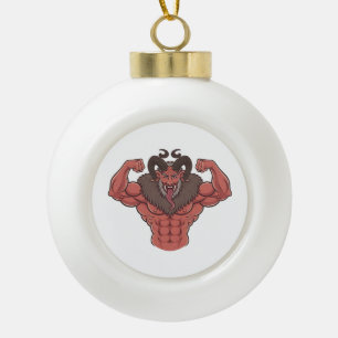 Boule En Céramique Krampus Noël Flexion Musculaire Fitness Effrayant