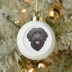 Boule En Céramique Labradoodle Chien noir
