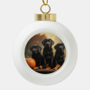 Boule En Céramique Labrador chiot Autumn Delight Citrouille 