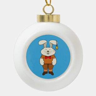 Boule En Céramique Lapin avec une cloche à l'oreille
