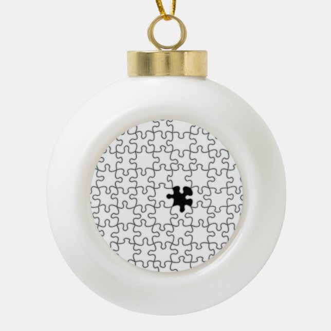 Boule En Céramique Le Motif de pièce de casse-tête manquant (Devant)