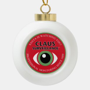 Boule En Céramique Le Père Noël surveille