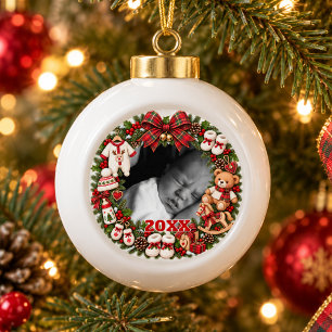 Boule En Céramique Le premier Noël de bébé Photo personnalisée Année