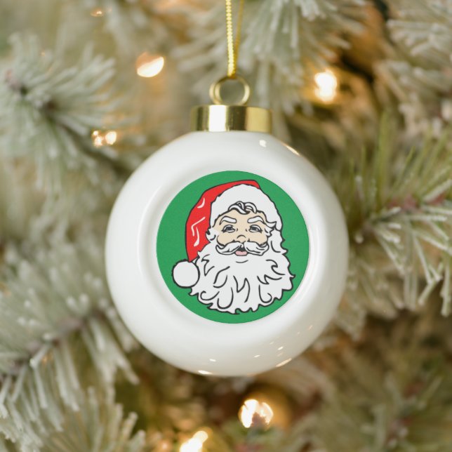 Boule En Céramique Le visage du Père Noël (Arbre)