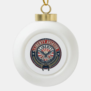 Boule En Céramique Liberty Aviator Patriotique Aviation Patriotique V