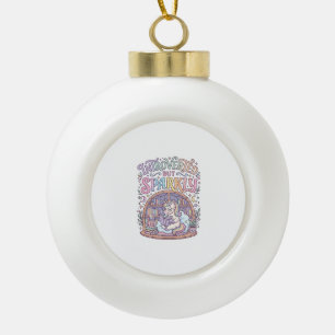 Boule En Céramique Licorne Introvertie mais Originale Blanche Étincel