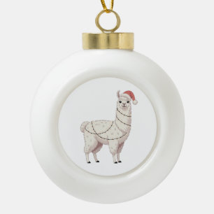 Boule En Céramique Llama Lumières de Noël Animaux Robustes Amoureux A