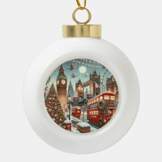 Boule En Céramique London's Festive Splendor - Vibrant Christmas Car