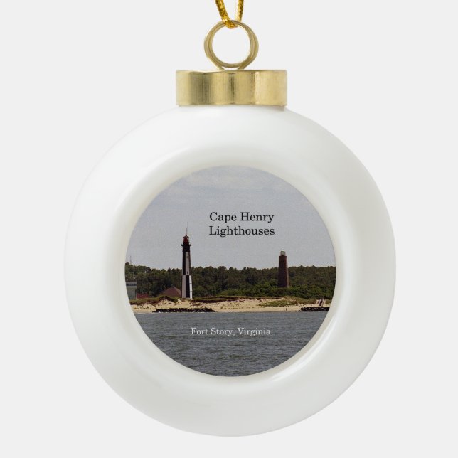 Boule En Céramique L'ornement du phare de Cape Henry (Devant)